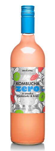 30798KOMBUCHA O SMAKU TRUSKAWKI I KIWI ZERO % CUKRU 700 ml - DELIKATNA (ZAKWASOWNIA)-1