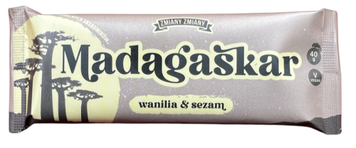 30953BATON BAKALIOWY O SMAKU CHAŁWY "MADAGASKAR"  BEZGLUTENOWY 40 g - ZMIANY ZMIANY-1