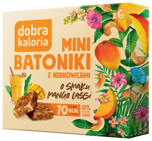 31042BATONIKI MINI Z NERKOWCÓW O SMAKU MANGO LASSI BEZ DODATKU CUKRU (6 x 17 g) 102 g - DOBRA KALORIA-1