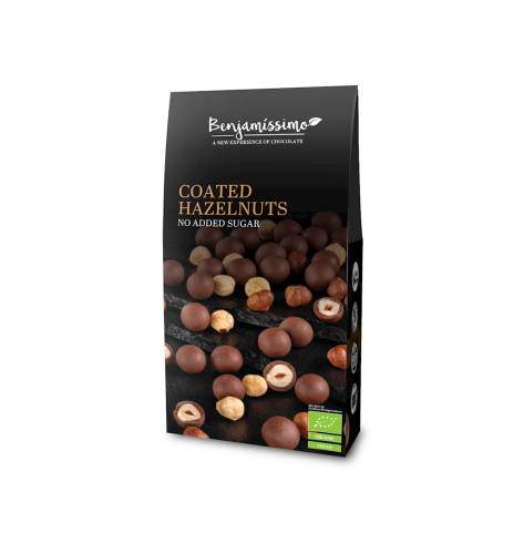 31066ORZECHY LASKOWE W CZEKOLADZIE PRALINOWEJ BEZ DODATKU CUKRU BEZGLUTENOWE BIO 60 g - BENJAMISSIMO-1