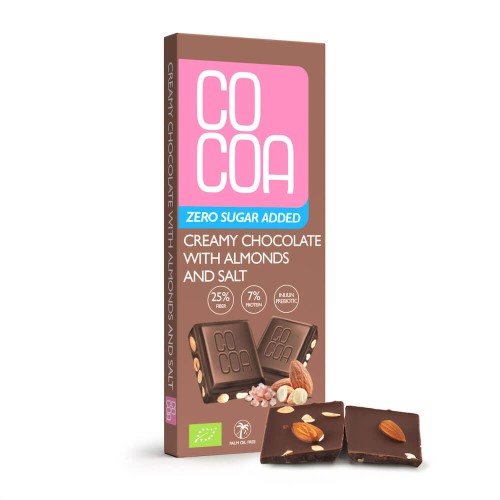 31070CZEKOLADA CREAMY Z MIGDAŁAMI I SOLĄ BEZ DODATKU CUKRU BIO 40 g - COCOA-1