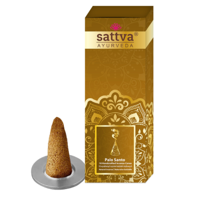 31291KADZIDEŁKA INDYJSKIE STOŻKOWE PALO SANTO (10 szt.) 20 g - SATTVA (AYURVEDA)-1
