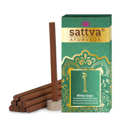 31292KADZIDEŁKA INDYJSKIE SŁUPKOWE BIAŁA SZAŁWIA (10 szt.) 20 g - SATTVA (AYURVEDA)-1