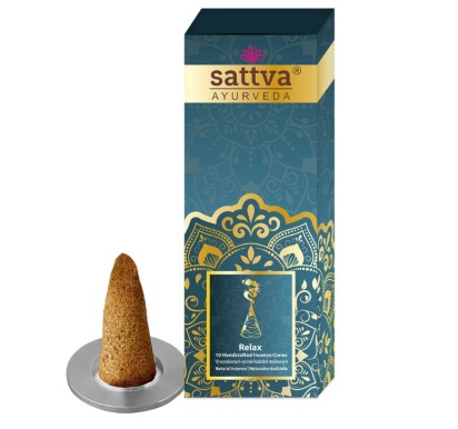 31296KADZIDEŁKA INDYJSKIE STOŻKOWE RELAKS (10 szt.) 20 g - SATTVA (AYURVEDA)-1