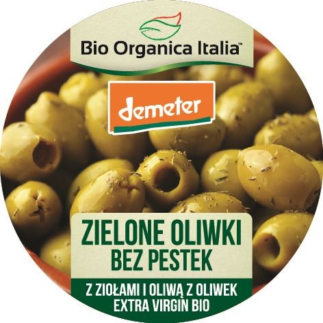 31356OLIWKI ZIELONE BEZ PESTEK Z ZIOŁAMI I OLIWĄ Z OLIWEK EXTRA VIRGIN DEMETER BIO 125 g - BIO ORGANICA ITALIA-1