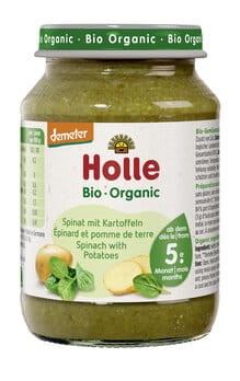 31419SZPINAK Z ZIEMNIAKIEM OD 5 MIESIĄCA BEZGLUTENOWY DEMETER BIO 190 g (SŁOIK) - HOLLE-1