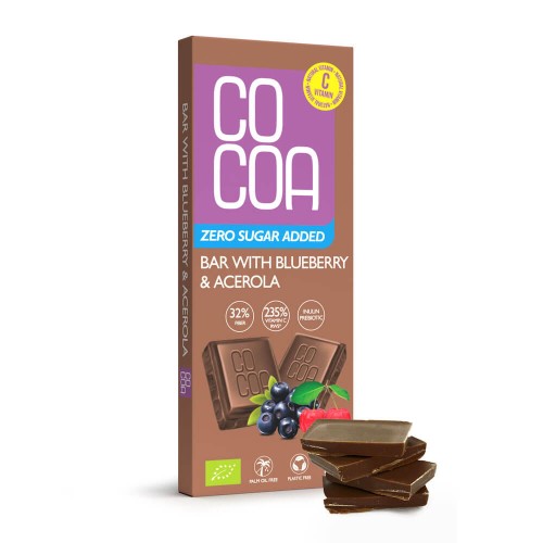 31457CZEKOLADA JAGODOWA Z WITAMINĄ C Z ACEROLI BEZ DODATKU CUKRU BIO 40 g - COCOA-1