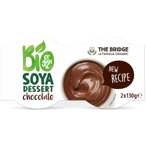31459DESER SOJOWY O SMAKU CZEKOLADOWYM BEZGLUTENOWY BIO (2 x 130 g) 260 g - THE BRIDGE-1