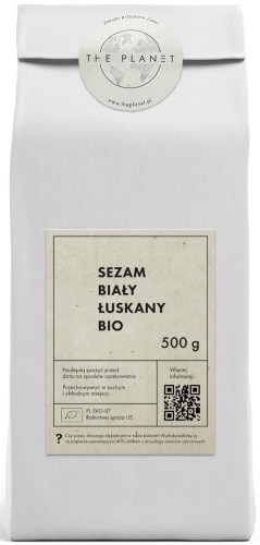 31499SEZAM BIAŁY ŁUSKANY BIO 500 g - THE PLANET-1