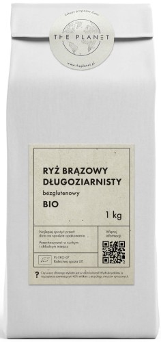 31515RYŻ BRĄZOWY DŁUGOZIARNISTY BEZGLUTENOWY BIO 1 kg - THE PLANET-1