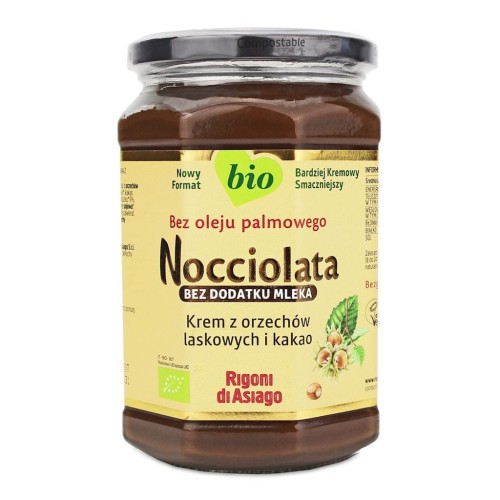 31746KREM Z ORZECHÓW LASKOWYCH I KAKAO BEZ DODATKU MLEKA BEZGLUTENOWY BIO 650 g - RIGONI DI ASIAGO (NOCCIOLATA)-1