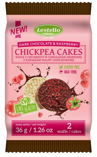 31792WAFLE Z CIECIERZYCY W CZEKOLADZIE DESEROWEJ Z MALINĄ BEZGLUTENOWE 36 g - LESTELLO-1