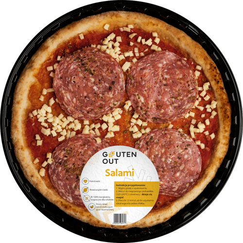 31903PIZZA Z SEREM MOZZARELLA I KIEŁBASĄ SALAMI BEZGLUTENOWA 330 g - GLUTEN OUT-1