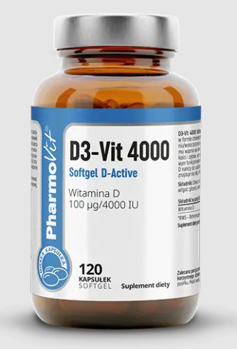 31974WITAMINA D3-VIT 100 µg (4000 j.m) BEZGLUTENOWA 120 KAPSUŁEK - PHARMOVIT (CLEAN LABEL)-1