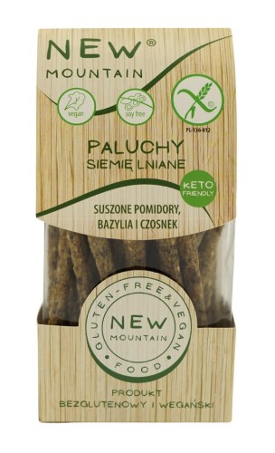 32001PALUCHY Z SIEMIENIEM LNIANYM, POMIDORAMI, CZOSNKIEM I BAZYLIĄ BEZGLUTENOWE 200 g - NEW MOUNTAIN-1