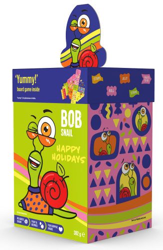 32014ZESTAW ŚWIĄTECZNY - PRZEKĄSKI I GALARETKI OWOCOWE Z ZABAWKĄ I NAKLEJKĄ BEZGLUTENOWE 382 g - BOB SNAIL (PRODUKT SEZONOWY)-1