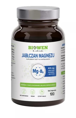 32020JABŁCZAN MAGNEZU + WITAMINA B6 100 KAPSUŁEK - HEMPKING (BIOWEN)-1