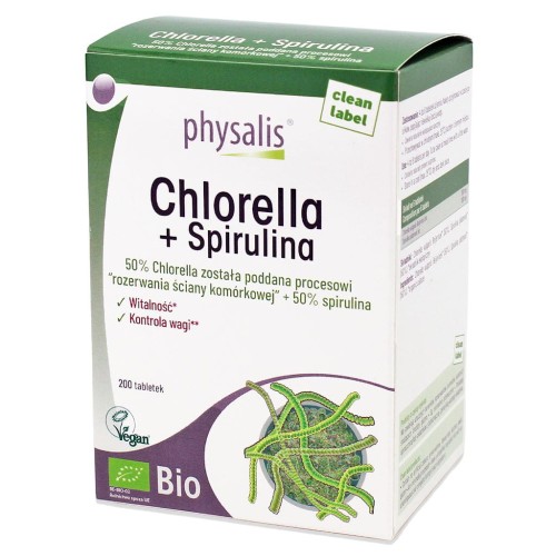32030CHLORELLA + SPIRULINA BIO 200 TABLETEK - PHYSALIS-1