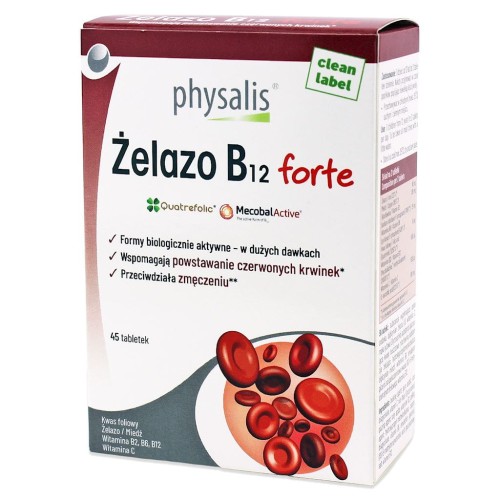 32034ŻELAZO + WITAMINA B12 FORTE 45 TABLETEK - PHYSALIS-1