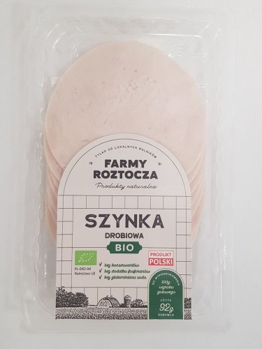 32081SZYNKA DROBIOWA Z FILETU PLASTRY BIO 100 g - FARMY  ROZTOCZA (NA ZAMÓWIENIE)-1