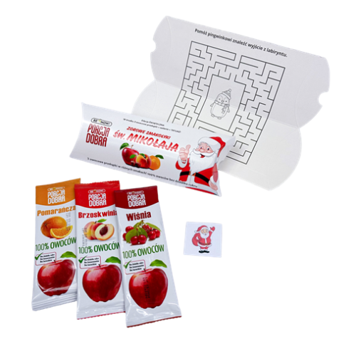 32095SMAKOŁYKI OD ŚWIĘTEGO MIKOŁAJA (3 OWOCOWE PRZEKĄSKI + TATUAŻ) 48 g - PORCJA DOBRA (EDYCJA ŚWIĄTECZNA)-1