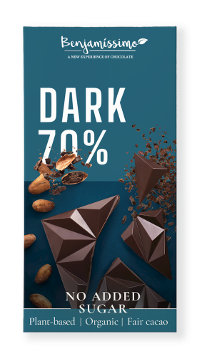 32099CZEKOLADA GORZKA 70 % BEZ DODATKU CUKRU BEZGLUTENOWA BIO 60 g - BENJAMISSIMO-1
