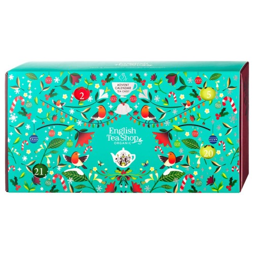 32314KALENDARZ ADWENTOWY CHEST (HERBATY I HERBATKI) BIO PIRAMIDKI (13 SMAKÓW) (25 x 2 g) 50 g - ENGLISH TEA SHOP ORGANIC (PRODUKT SEZONOWY)-1