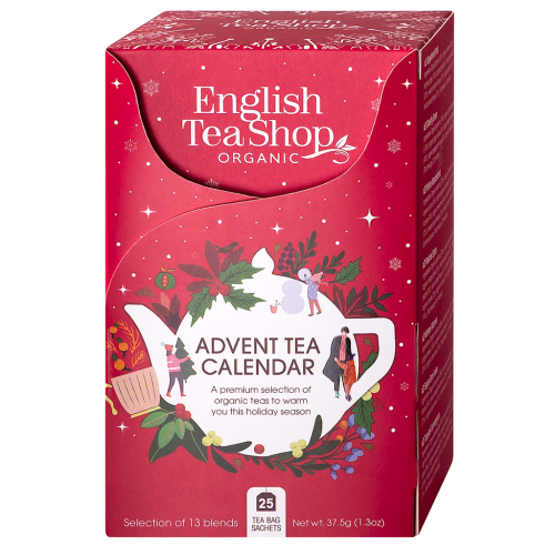 32315KALENDARZ ADWENTOWY CZERWONY (HERBATY I HERBATKI) BIO (13 SMAKÓW) (25 x 1,5 g) 37,5 g  ENGLISH TEA SHOP (PRODUKT SEZONOWY)-1