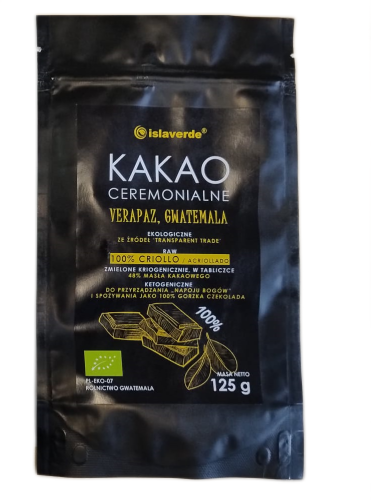 32355KAKAO CEREMONIALNE TABLICZKA BIO 125 g - ISLAVERDE (SEGURA)-1
