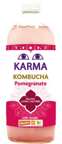 32360KOMBUCHA Z GRANATEM NISKA ZAWARTOŚĆ CUKRÓW FAIR FOR LIFE DEMETER BIO 1 L - KARMA KOMBUCHA-1