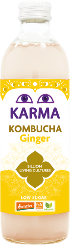 32362KOMBUCHA Z IMBIREM NISKA ZAWARTOŚĆ CUKRÓW FAIR FOR LIFE DEMETER BIO 500 ml - KARMA KOMBUCHA-1