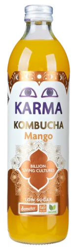 32366KOMBUCHA Z MANGO NISKA ZAWARTOŚĆ CUKRÓW FAIR FOR LIFE DEMETER BIO 500 ml - KARMA KOMBUCHA-1