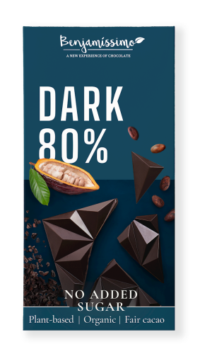 32374CZEKOLADA GORZKA 80 % BEZ DODATKU CUKRÓW BEZGLUTENOWA BIO 60 g - BENJAMISSIMO-1