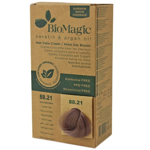 32382FARBA DO WŁOSÓW MROŹNA KAWA Z MLEKIEM (88.21) 250 g - BIOMAGIC-1