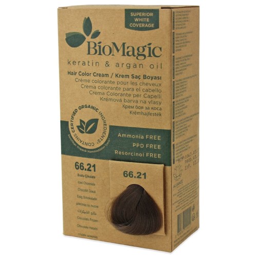 32386FARBA DO WŁOSÓW MROŹNA CZEKOLADA (66.21) 250 g - BIOMAGIC-1
