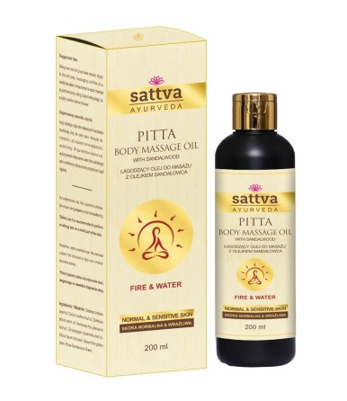 32444OLEJ DO MASAŻU ŁAGODZĄCY Z OLEJKIEM SANDAŁOWCA 200 ml - SATTVA (AYURVEDA)-1