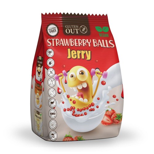 32486KULKI ZBOŻOWE TRUSKAWKOWE BEZGLUTENOWE 375 g - JERRY GLUTEN OUT-1