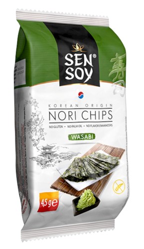 32593CHIPSY NORI WASABI BEZGLUTENOWE 4,5 g - SEN SOY-1