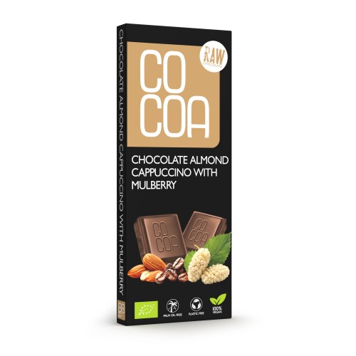 32671CZEKOLADA CAPPUCCINO MIGDAŁOWE Z MORWĄ BIO 40 g - COCOA-1