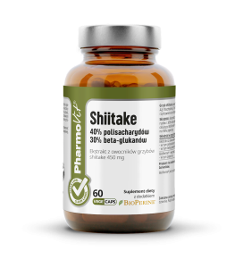 GRZYBY SHIITAKE EKSTRAKT (450 mg) BEZGLUTENOWY 60 KAPSUŁEK - PHARMOVIT (CLEAN LABEL)