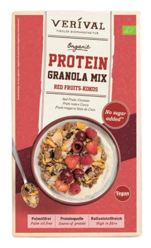 32726GRANOLA PROTEINOWA Z OWOCAMI CZERWONYMI I KOKOSEM BEZ DODATKU CUKRÓW BIO 300 g - VERIVAL-1