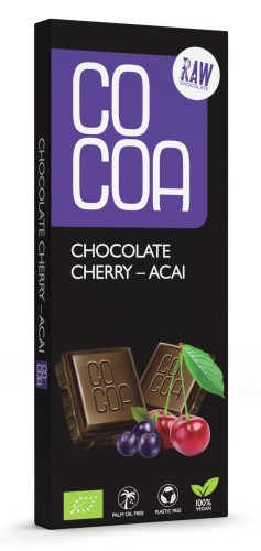 32795CZEKOLADA SUROWA WIŚNIA - ACAI BIO 40 g - COCOA-1