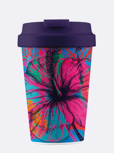 32825KUBEK PODRÓŻNY Z TWORZYWA PLA KOLOROWY OGRÓD 350 ml - CHIC-MIC-1