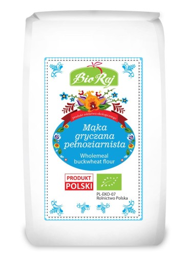 32843MĄKA GRYCZANA PEŁNOZIARNISTA BIO (POLSKA) 600 g - BIO RAJ-1
