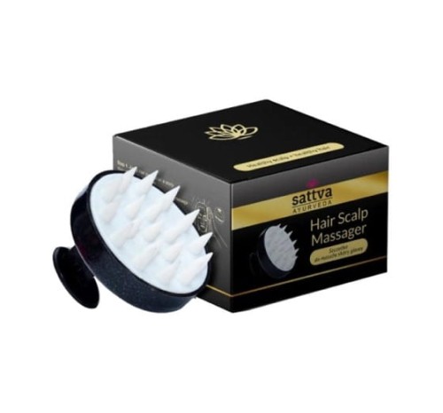 32947SZCZOTKA DO MASAŻU SKORY GŁOWY CZARNA - SATTVA-1