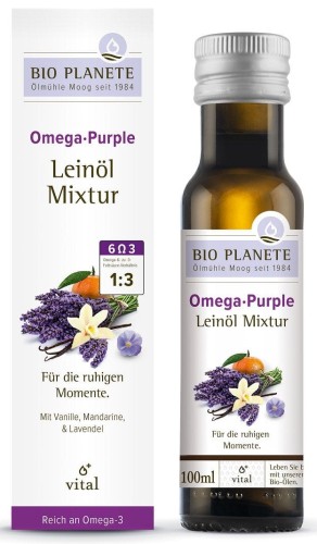 32997OMEGA PURPLE - MIESZANKA Z OLEJEM LNIANYM (MANDARYNKA, WANILIA, LAWENDA) BIO 100 ml - BIO PLANETE-1