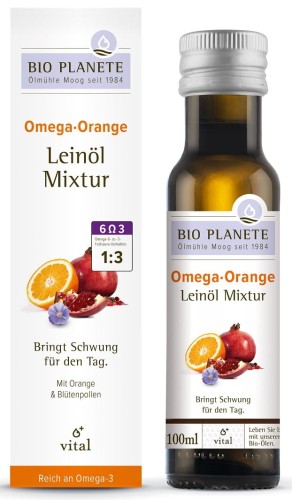 32998OMEGA ORANGE - MIESZANKA Z OLEJEM LNIANYM (PYŁEK KWIATOWY, POMARAŃCZA) BIO 100 ml - BIO PLANETE-1