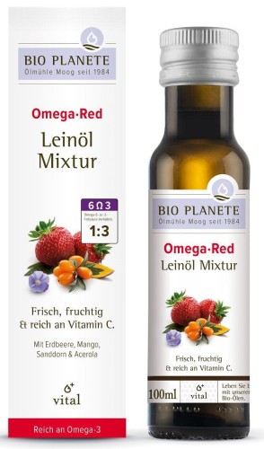 33000OMEGA RED - MIESZANKA Z OLEJEM LNIANYM (ROKITNIK, MANGO, ACEROLA, TRUSKAWKA) BIO 100 ml - BIO PLANETE-1