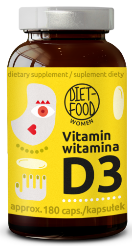 33008WITAMINA D3 (100 µg) 180 KAPSUŁEK - DIET-FOOD-1