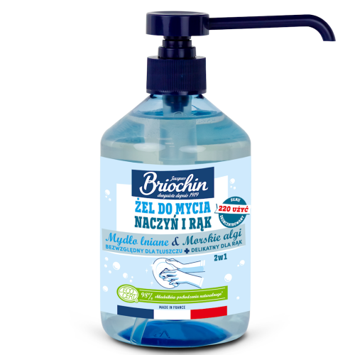 33051ŻEL DO MYCIA NACZYŃ I RĄK NA BAZIE MYDŁA LNIANEGO I ALG MORSKICH ECO 500 ml - BRIOCHIN-1